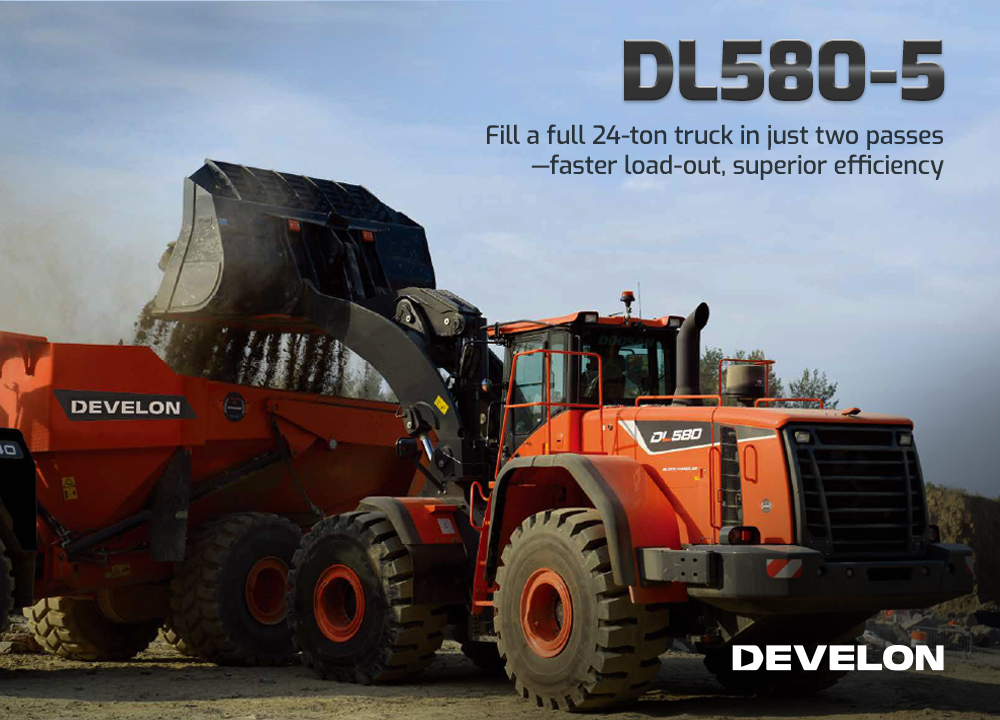 Cargadores Frontales DEVELON DL580-5 - Vista frontal