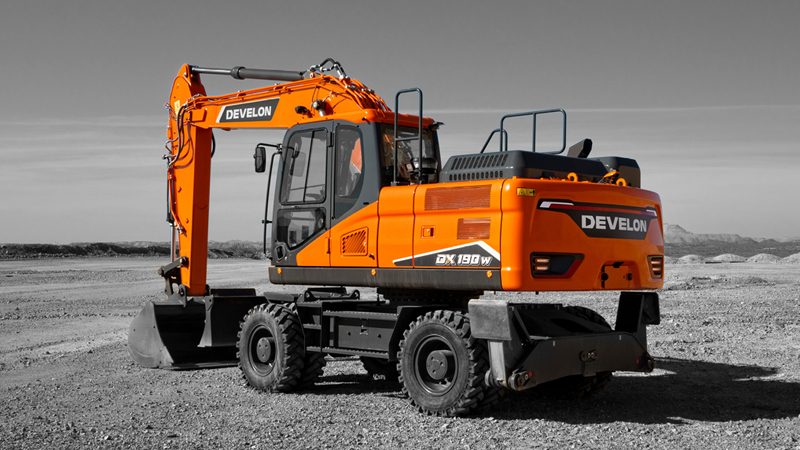 Excavadoras sobre Neumáticos DEVELON Excavadora DX190W-7