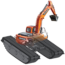 Aplicaciones Especiales DEVELON Excavadora Anfibia DX225 AM
