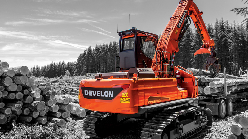 Aplicaciones Especiales DEVELON Cargador de Troncos DX225LL-7